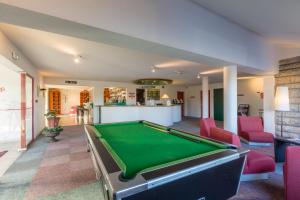 a living room with a pool table and chairs at Aireco in Cazères-sur-lʼAdour