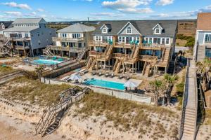 an aerial view of a large house with a swimming pool at NTB3886 Soulshine-Sunshine-Moonshine in North Topsail Beach