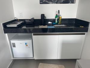 a small kitchen with a sink and a dishwasher at Condomínio Vila Eco Barra apto 215 in Barra Grande