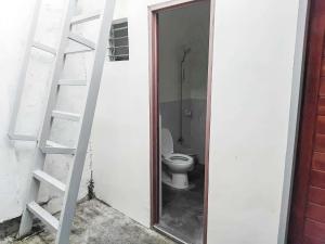 a bathroom with a toilet and a ladder at Davon- Doña Soledad in Polon +11 photos