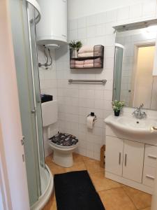 a bathroom with a toilet and a sink at Ivana Apartment in Rabac +34 photos
