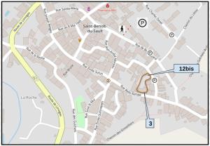 a map showing the approximate location of a crime at Les petites marches in Saint-Benoît-du-Sault