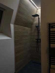 a bathroom with a shower stall in a room at TwoTop-Premium Chalet Villa with mountain view in Piatra Fantanele +53 photos