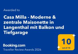 a screenshot of a sign that reads casa millia muerte and semantic at Casa Milla - Moderne & zentrale Maisonette in Langenthal mit Balkon und Tiefgarage in Langenthal +29 photos