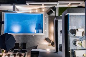 an overhead view of a house with a swimming pool at Villa Laverna Annex in Novalja