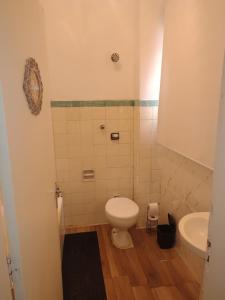 a bathroom with a toilet and a sink at Pousada in Porto Alegre +19 photos
