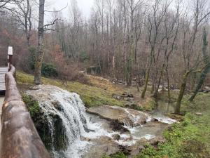 a waterfall in the middle of a field with trees at Hotel Piccolo Paradiso - Latronico "Terme" in Latronico +106 photos