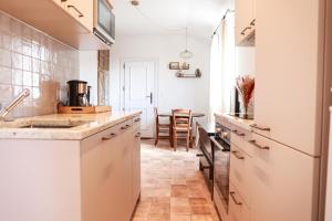 a kitchen with a sink and a counter top at Les Terrasses du Maquis in Nonza