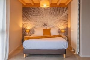 a bedroom with a bed with a wall mural at Ome sweet home in Laubressel +72 photos