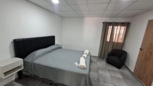 a bedroom with a bed and a chair in it at Sisters Place in Guaymallen