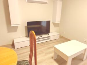 a living room with a television and a table at Caballeros 7 in Soria