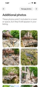a collage of photos of architectural photos of a house at Mountain Chalet in Fairfield