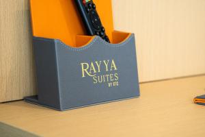 a bag with ryuza studios on it sitting on a desk at Rayya Suites, Paihia in Paihia