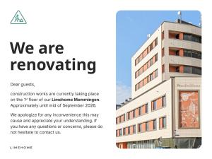 a picture of a building with the words we are removing at Limehome Memmingen Maximilianstraße in Memmingen