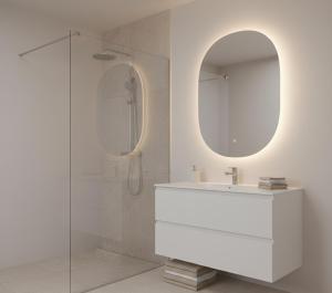 a bathroom with a white sink and a mirror at anka ra 06 in Dikmen