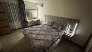 a bedroom with a large bed in a hotel room at Luxury Apartments TRED in Pleven