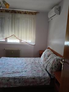 a bedroom with a bed and a window at ELENA Center Apartment in Timişoara