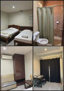 San Jose de BuenavistaにあるMilqueのホテルの部屋の写真4枚をコラージュしたもの