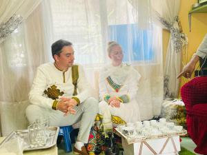a man and a woman sitting in a room at Bete Selam in Bahir Dar +21 photos