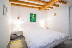 a bedroom with a large white bed in a room at Au nid d'Alsace - SPA et sauna privé in Orschwiller