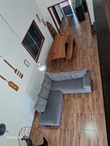 an overhead view of a living room with a table and chairs at Casa em Prado bahia in Prado