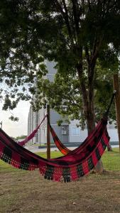 a hammock hanging from a tree in a park at Brisas do Lago 2 Quartos in Palmas