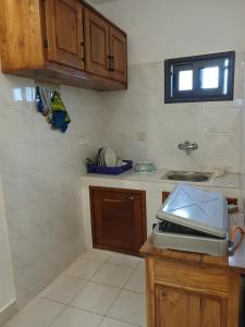 a kitchen with a sink and a toaster on a counter at Studio Lac Rose in Abomey-Calavi