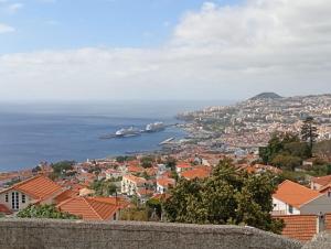 a view of a city with ships in the water at Geovanny house in Funchal