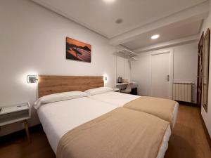 a bedroom with a large bed in a room at Pensión Santa Clara in San Sebastián
