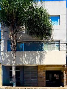 a palm tree in front of a building at Campana Suites Becerra in Campana