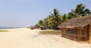 a beach with a hut and palm trees on it at MarariBeachLaVista1 in Alleppey