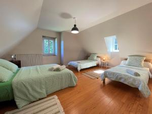 a bedroom with two beds in a room at Paillé in Artiguelouve
