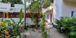 a courtyard of a house with trees and plants at BLUE SOPHY Residency in Varkala
