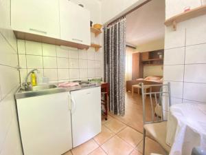 a kitchen with a sink and a counter top at Fran in Crikvenica