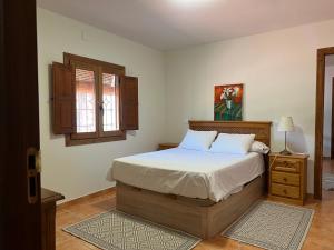 a bedroom with a bed and a window at Casablanca in Candeleda