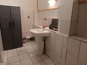 a bathroom with a sink and a mirror at Résidence Belle Place Palmier in Saint-François +7 photos