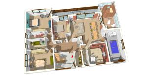 an illustration of a floor plan of a house at Haus Am Mühlenberg in Löhlbach