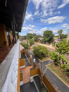 a view from the balcony of a building at Damaris Hostel in Puerto Iguazú