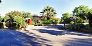 a road with a house and a palm tree at Hotel Garden in Nuraminis