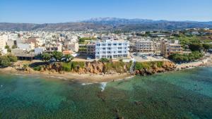 an aerial view of a resort on a beach at Klinakis Beach Hotel in Chania