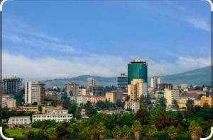 a cityscape of a city with tall buildings at Ethiopian dream in Addis Ababa