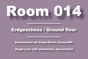 a sign that reads room ground floor at Mariazellerhof Room 014 in Sankt Pölten