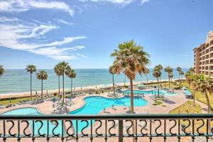 a view of the beach from the balcony of a resort at 3 Bedroom Beach Front at Sonoran Spa E410 in Puerto Peñasco