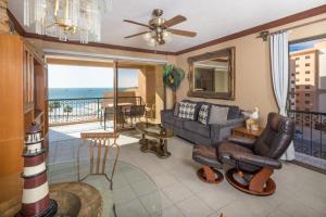 a living room with a view of the ocean at Oceanfront hideaway at Sonoran Spa N608 in Puerto Peñasco