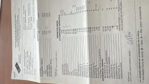 a page of a book with numbers on it at Cabañas Sierra Verde in Cedro