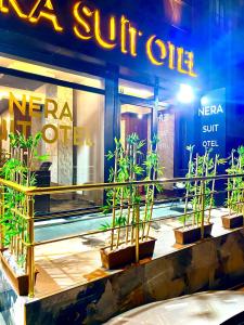 a store front with several plants in front of it at Nera Otel in Istanbul