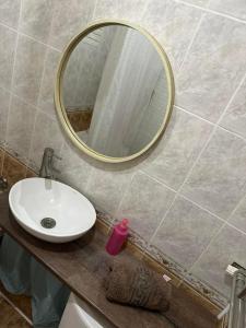 a bathroom with a sink and a mirror at Квартира на Перемоги in Lutsk