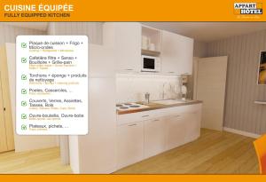 a kitchen with a sink and a stove top oven at APPART'HÔTEL Les Prés Blondeau, 1 à 10 personnes, 3 chambres, Terrasse, Parking privé, Wifi, Arrivée autonome 24-7 in Les Rosiers +29 photos