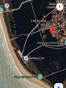 a map of the approximate location of a parking lot at Caprice des Dunes in Notre-Dame-de-Monts