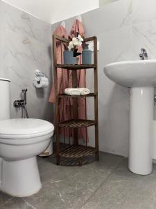 a bathroom with a toilet and a sink at Arusticana al 393 in Catania
